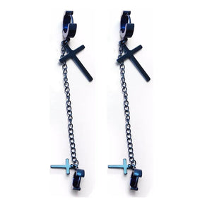 20pcs Long Chain Hoop Earring Big Small Cross Pendant Unisex Ear Jewelry