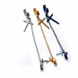 20pcs Long Chain Hoop Earring Big Small Cross Pendant Unisex Ear Jewelry