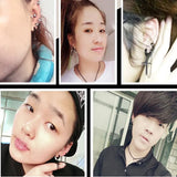 20pcs Long Chain Hoop Earring Big Small Cross Pendant Unisex Ear Jewelry