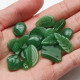 20pcs Mixed Green Leaves Lampwork Glass Beads for Jewelry Making DIY