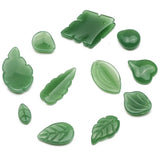 20pcs Mixed Green Leaves Lampwork Glass Beads for Jewelry Making DIY