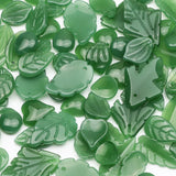 20pcs Mixed Green Leaves Lampwork Glass Beads for Jewelry Making DIY