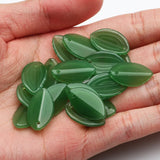 20pcs Mixed Green Leaves Lampwork Glass Beads for Jewelry Making DIY