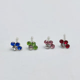 20pcs 925 Sterling Silver Nose Studs with Clear Crystal Nose Piercing Stud Ring