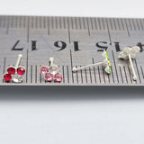 20pcs 925 Sterling Silver Nose Studs with Clear Crystal Nose Piercing Stud Ring