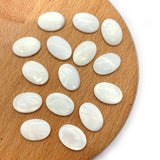 20pcs Oval Glaze Ring Face Freshwater Pearl Shell 13x18mm DIY