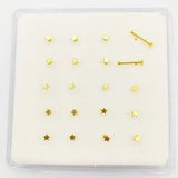 20pcs 925 Sterling Silver Star Nose Stud Pack