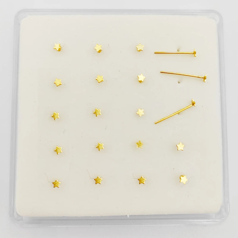 20pcs 925 Sterling Silver Star Nose Stud Pack