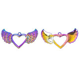 20pcs Alloy Plated Colorful Love Wings Pendant Necklace Bar Jewelry Accessories