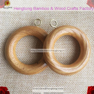 20pcs Pine Wood Curtain Ring Pack, Wooden Circle Curtain Holder
