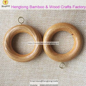20pcs Pine Wood Curtain Ring Pack, Wooden Circle Curtain Holder