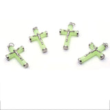 20pcs Luminous Cross Christ Jesus Rosary Pendant DIY