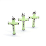 20pcs Luminous Cross Christ Jesus Rosary Pendant DIY