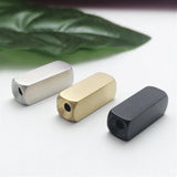20pcs Logo Beads Matte Stainless Steel Rectangle Bead Bracelet Bead