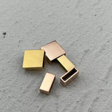 20pcs Engravable Stainless Steel Square Rectangle Beads
