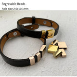 20pcs Engravable Stainless Steel Square Rectangle Beads