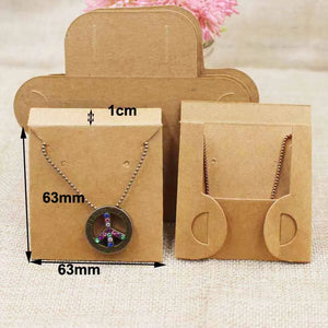20pcs Kraft/Black Necklace Pendant Packing Cards 63*63cm