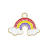 20pcs Enamel Rainbow Cloud Charms Pendant Necklace Earrings DIY Accessories