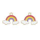 20pcs Enamel Rainbow Cloud Charms Pendant Necklace Earrings DIY Accessories