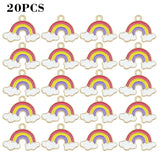 20pcs Enamel Rainbow Cloud Charms Pendant Necklace Earrings DIY Accessories