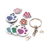 20pcs Dog Paw Print Pendants Charms Keychain DIY Making Kit