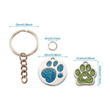 20pcs Dog Paw Print Pendants Charms Keychain DIY Making Kit