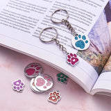 20pcs Dog Paw Print Pendants Charms Keychain DIY Making Kit