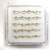 20pcs Nose Rings Hoop CZ Zircon Ring 925 Sterling Silver Women's Body Piercing