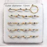 20pcs Nose Rings Hoop CZ Zircon Ring 925 Sterling Silver Women's Body Piercing