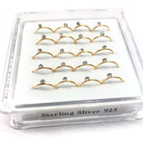 20pcs Nose Rings Hoop CZ Zircon Ring 925 Sterling Silver Women's Body Piercing