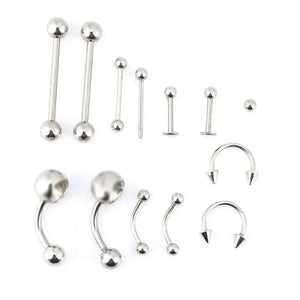 20pcs Body Jewelry Piercing Kit Nose Belly Button Rings Gloves Needles Tool Ear