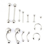 20pcs Body Jewelry Piercing Kit Nose Belly Button Rings Gloves Needles Tool Ear