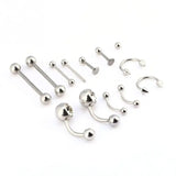 20pcs Body Jewelry Piercing Kit Nose Belly Button Rings Gloves Needles Tool Ear