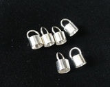 20pcs 925 Sterling Silver Leather Cord End Cap Lobster Clasp 5x9mm