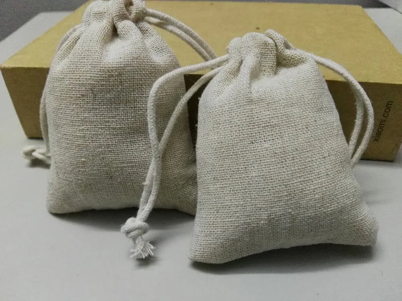 20pcs Linen Jewelry Bags Drawstring 8*12cm Christmas Pouches