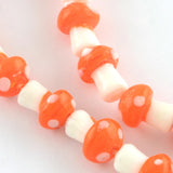20pcs Mushroom Lampwork Spacer Beads for Jewelry Making