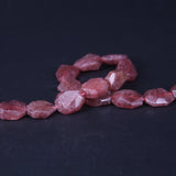 20pcs Strawberry Quartz Faceted Slab Nugget Loose Beads