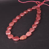 20pcs Strawberry Quartz Faceted Slab Nugget Loose Beads