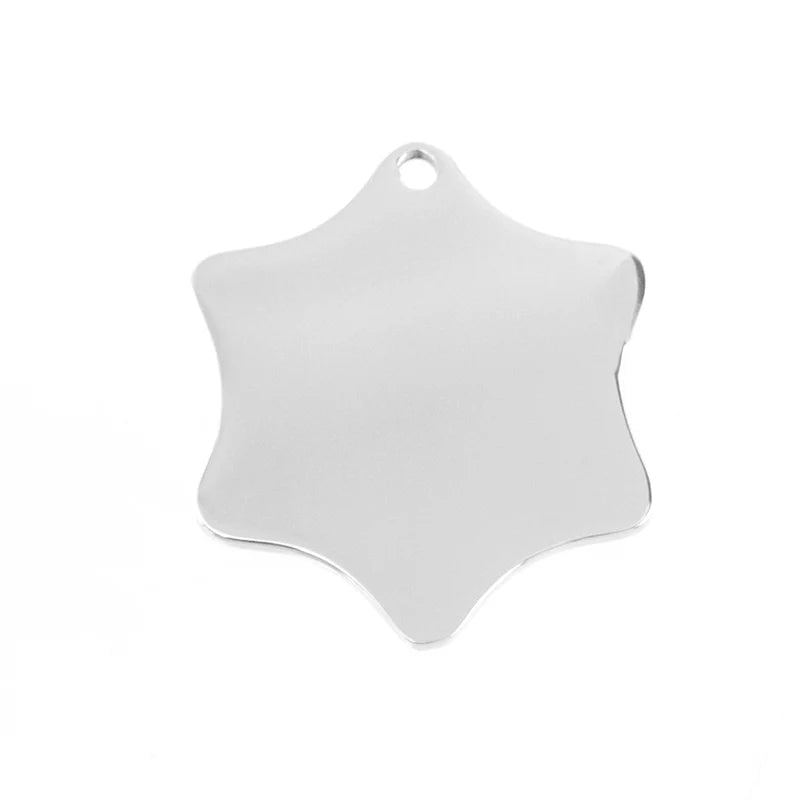 20pcs Stainless Steel Necklace Pendants Mirror Polished Geometric Shapes