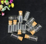20 Mini Clear Cork Stopper Glass Bottles Containers Small Wishing Bottle