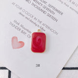 20pcs Alloy Square Red Earring Pendant DIY Accessories