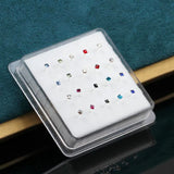925 Silver Crystal Nose Studs Round Crystal & Silver Nose Rings Crystal