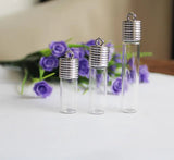 Flat Back Clear Glass Tube + Plug + Cap for Oil Liquid Pendant Findings