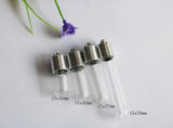 Clear Glass Tube Pendant Findings Set - 15x70mm Size Option