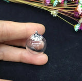 20 Sets Glass Bubble Globe Vial Cover Necklace Pendant DIY Jewelry Accessory