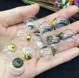 20 Sets Glass Bubble Globe Vial Cover Necklace Pendant DIY Jewelry Accessory