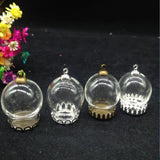 20sets/lot 20*15mm Glass Bubble Pendant Jewelry Findings