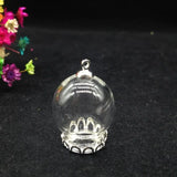 20sets/lot 20*15mm Glass Bubble Pendant Jewelry Findings