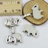 Antique Silver Elephant Lobster Clasp for DIY Jewelry 20 Sets