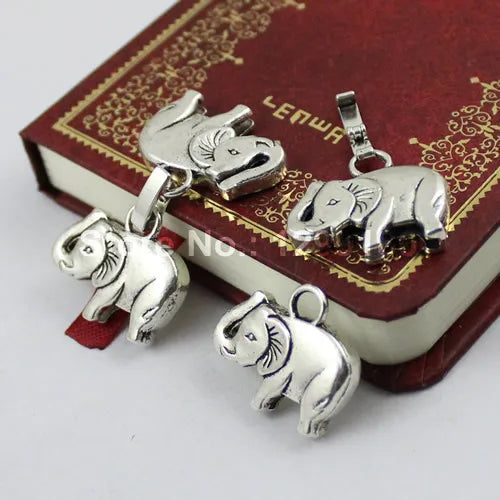 Antique Silver Elephant Lobster Clasp for DIY Jewelry 20 Sets